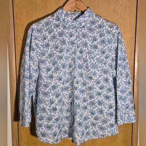 Alfred Dunner Blue Floral Blouse